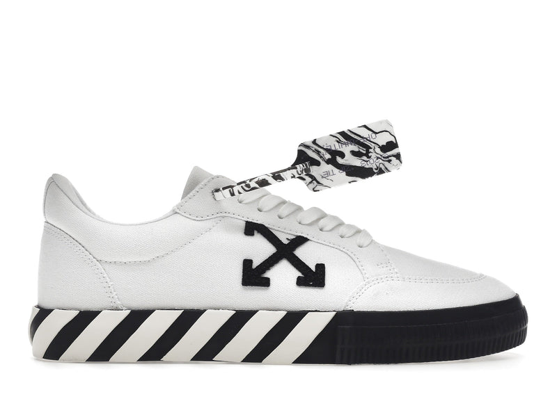 OFF-WHITE Baskets basses vulcanisées en toile Blanc Noir