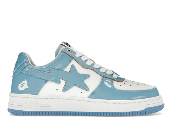 A Bathing Ape Bape Sta Cuir Verni Bleu Blanc