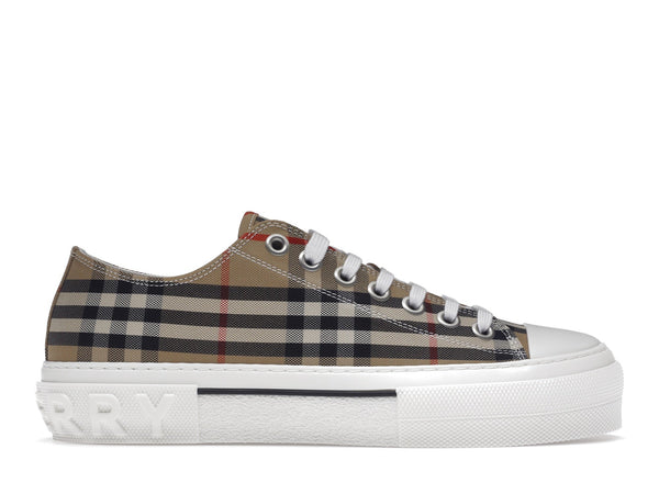Baskets Burberry Vintage Check en coton Archive Beige Blanc