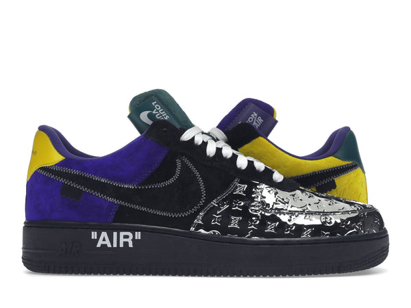 Louis Vuitton Nike Air Force 1 Low par Virgil Abloh Noir Métallisé Argent