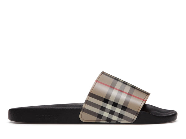 Claquettes Burberry Furley Check Archive Beige