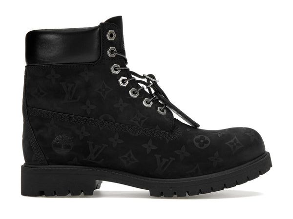 Bottines Louis Vuitton Timberland 6 pouces noires monogrammées