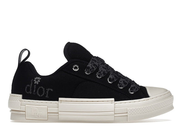 Baskets basses Dior B23 Skater ERL en toile de coton noire