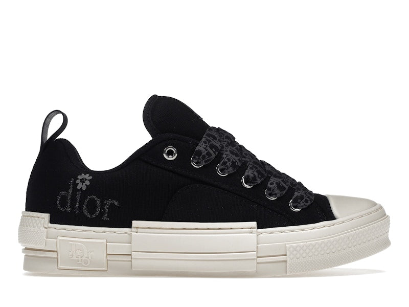 Baskets basses Dior B23 Skater ERL en toile de coton noire