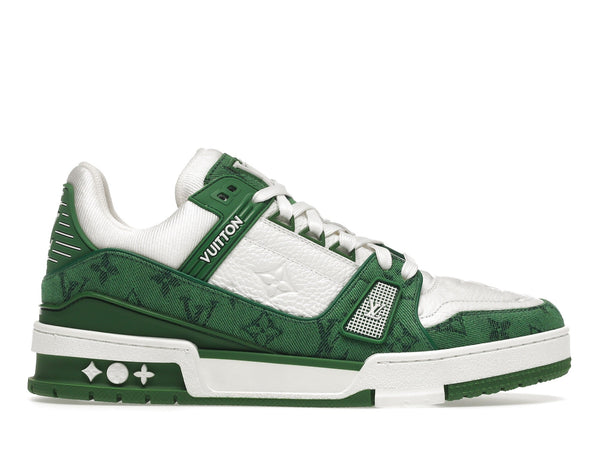 Baskets Louis Vuitton Vert Monogram Denim Blanc