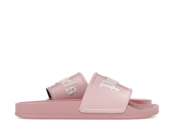 Claquettes de piscine Palm Angels rose pâle et blanc