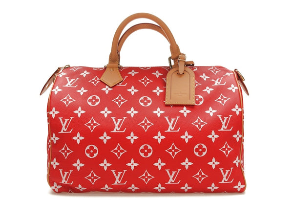 Louis Vuitton Speedy P9 Bandoulière 40 Cuir Monogramme Rouge