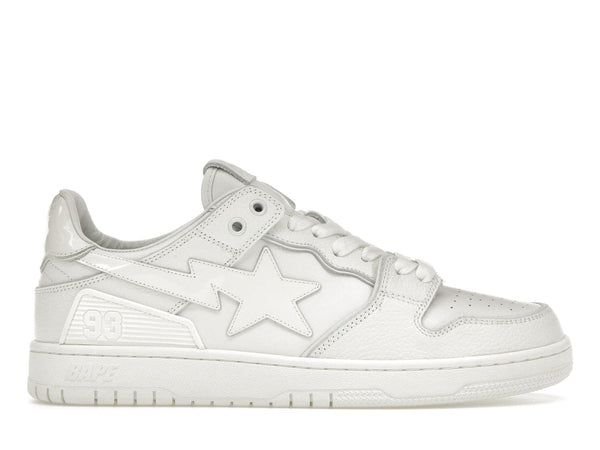 Un singe de bain Bape SK8 Sta Triple White Patent Leather Sta Logo