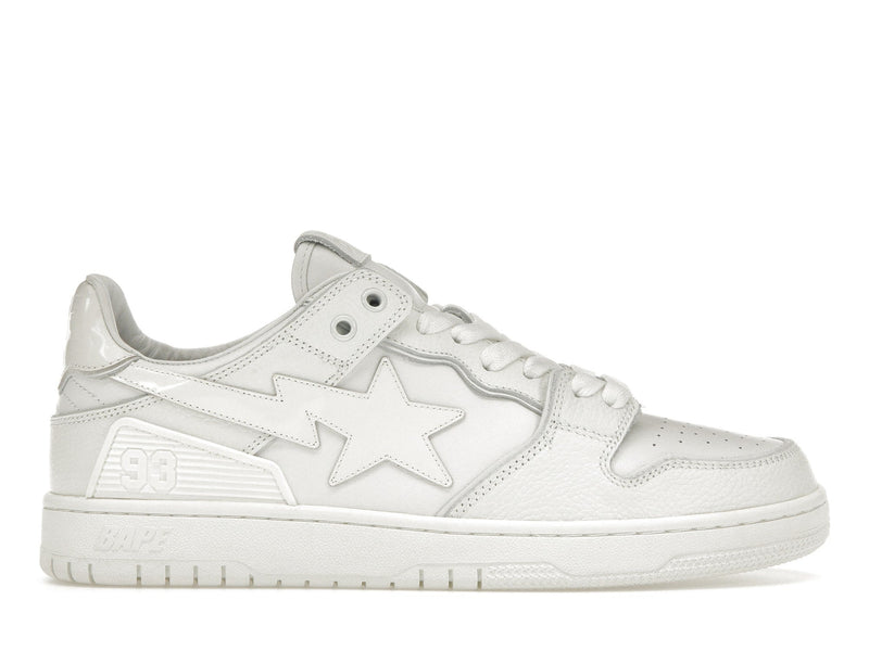 Un singe de bain Bape SK8 Sta Triple White Patent Leather Sta Logo