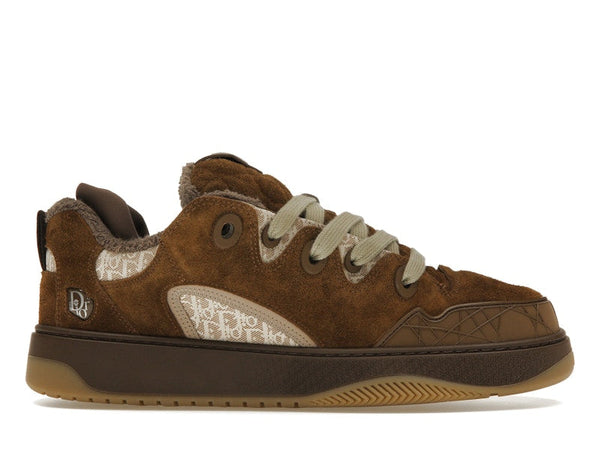 Dior B9S Skater ERL Daim marron avec jacquard Dior Oblique marron et beige