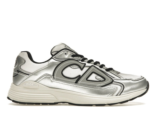 Dior B30 Blanc Mesh Cuir de veau métallisé argenté