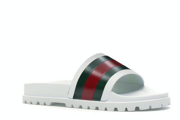 Sandale à enfiler Gucci Web blanche