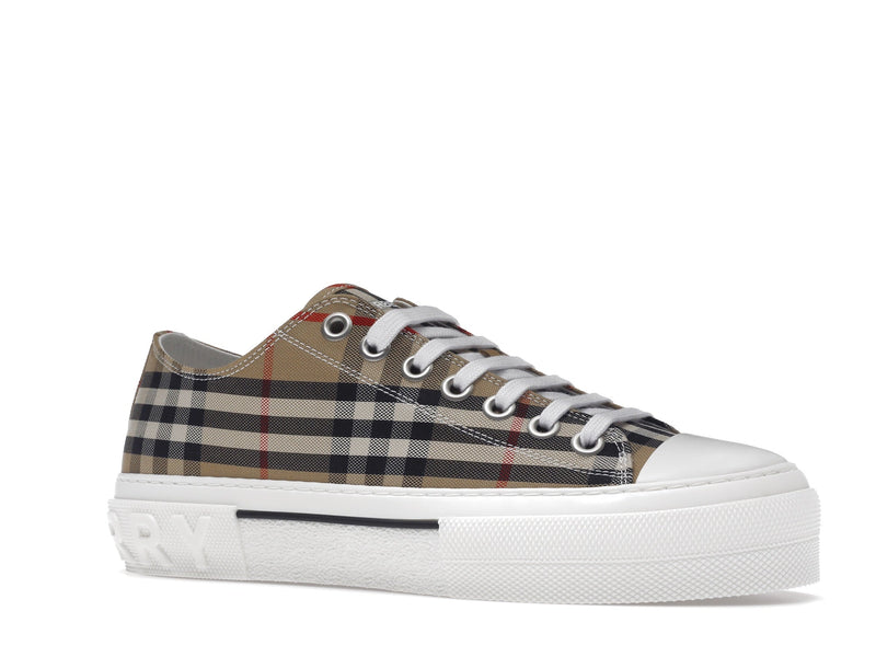 Baskets Burberry Vintage Check en coton Archive Beige Blanc
