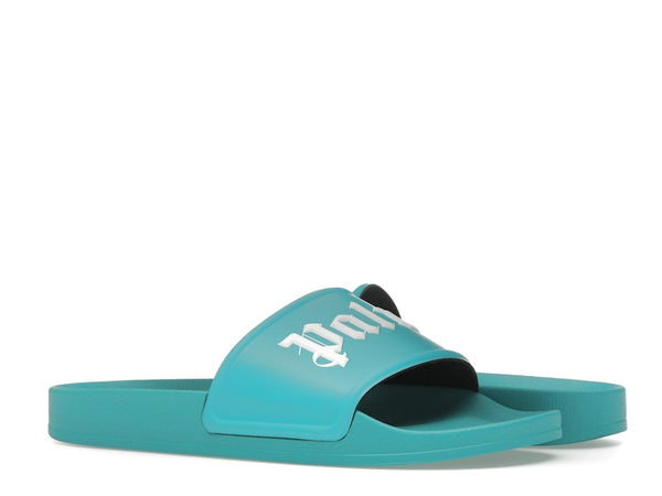 Claquettes de piscine bleu clair avec logo Palm Angels