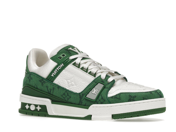 Baskets Louis Vuitton Vert Monogram Denim Blanc