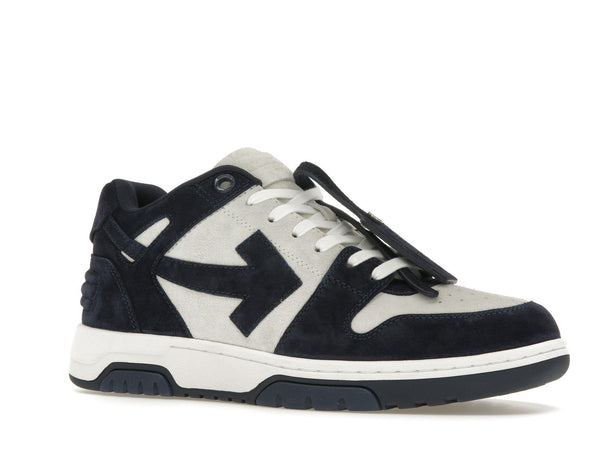OFF-WHITE Out Of Office OOO Baskets basses en daim bleu marine