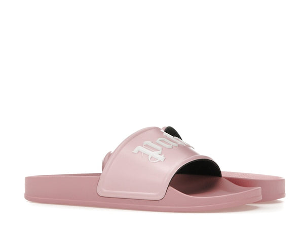 Claquettes de piscine Palm Angels rose pâle et blanc