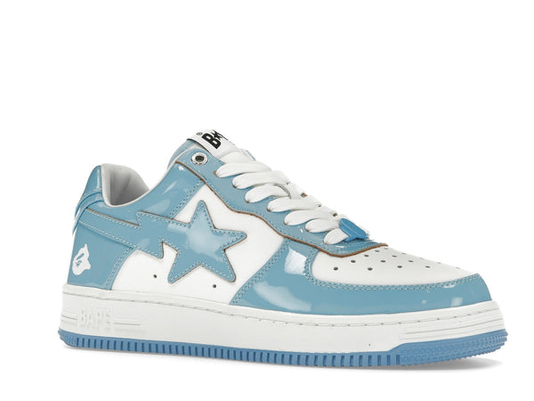 A Bathing Ape Bape Sta Cuir Verni Bleu Blanc