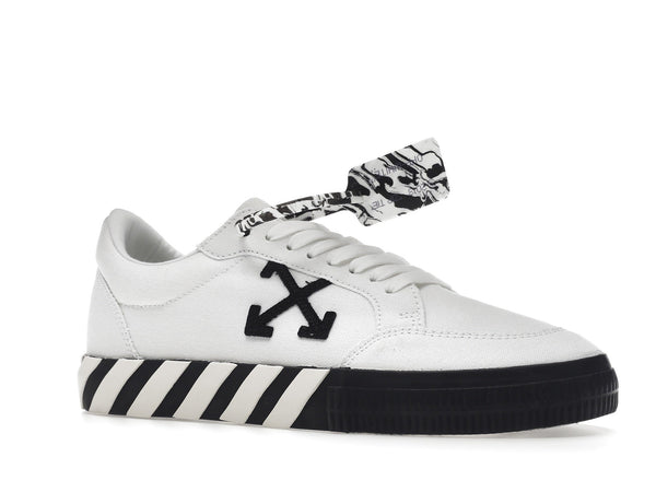 OFF-WHITE Baskets basses vulcanisées en toile Blanc Noir