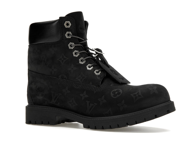 Bottines Louis Vuitton Timberland 6 pouces noires monogrammées
