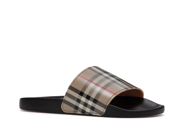 Claquettes Burberry Furley Check Archive Beige