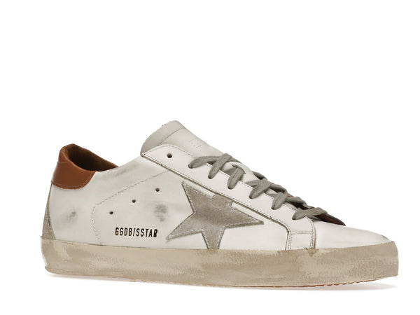 Golden Goose Super-Star Blanc Vacchetta Tan Gris Daim Patch 