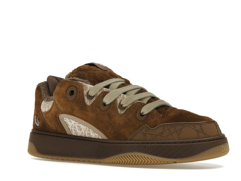 Dior B9S Skater ERL Daim marron avec jacquard Dior Oblique marron et beige
