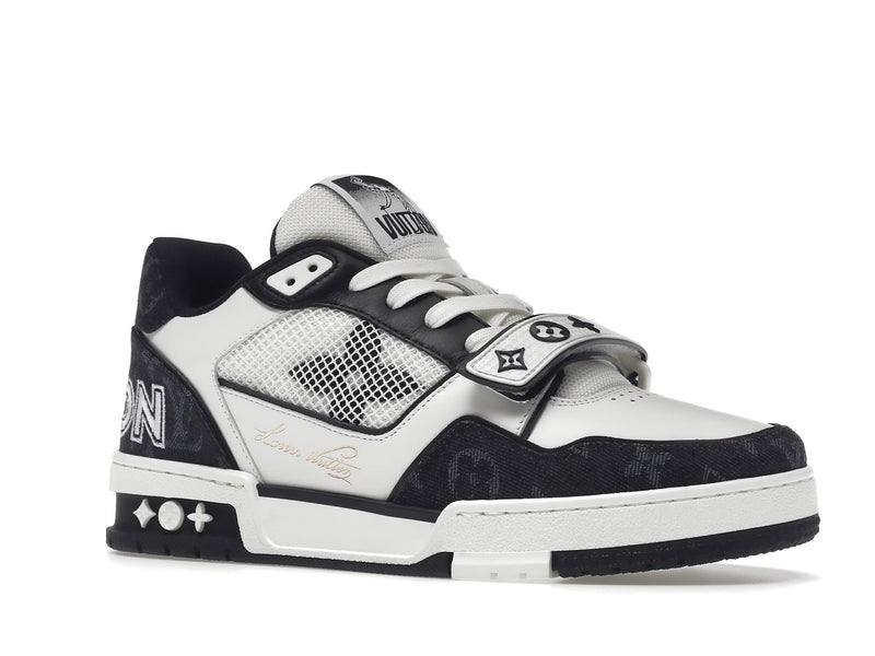 Louis Vuitton LV Trainer Velcro Strap Monogram Denim Noir Blanc