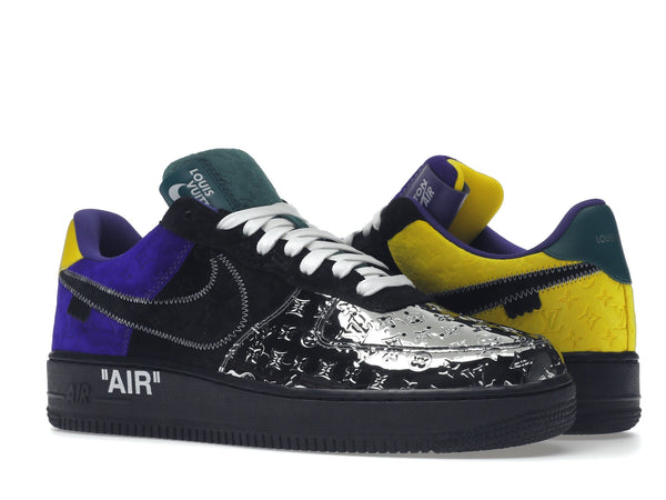 Louis Vuitton Nike Air Force 1 Low par Virgil Abloh Noir Métallisé Argent