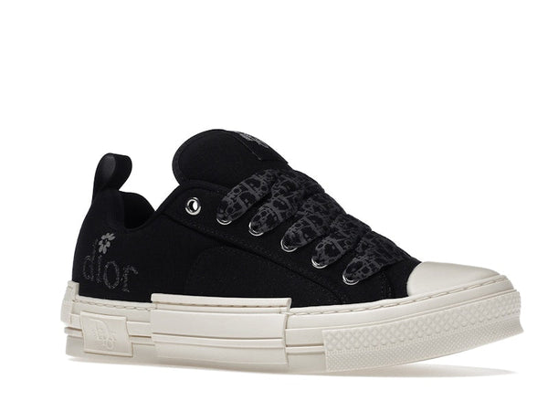 Baskets basses Dior B23 Skater ERL en toile de coton noire