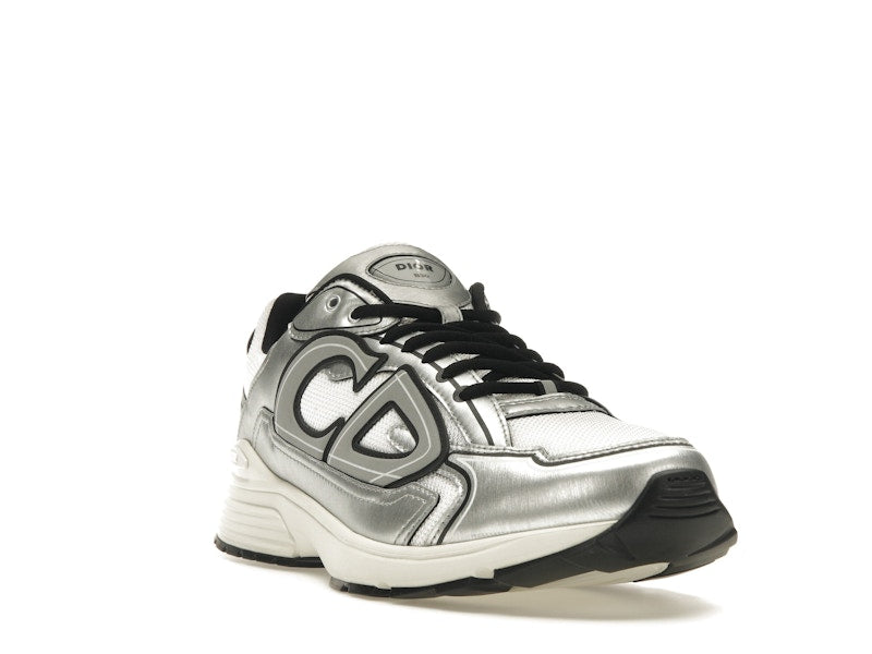 Dior B30 Blanc Mesh Cuir de veau métallisé argenté