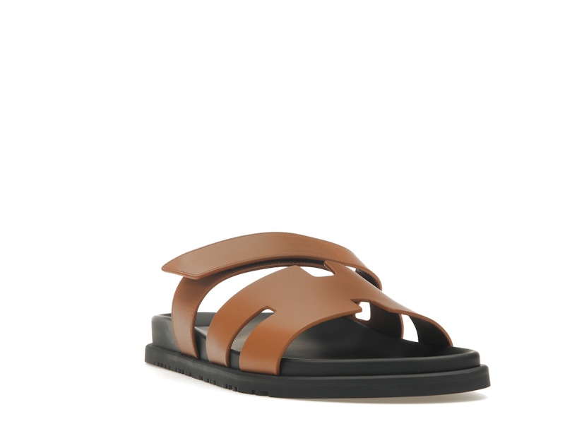 Sandale Hermès Chypre Naturel Cuir de veau lisse noir