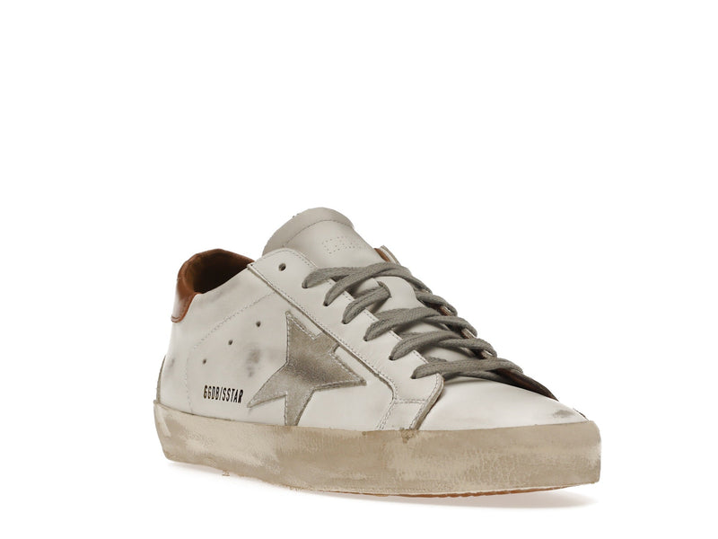 Golden Goose Super-Star Blanc Vacchetta Tan Gris Daim Patch 