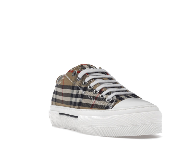 Baskets Burberry Vintage Check en coton Archive Beige Blanc