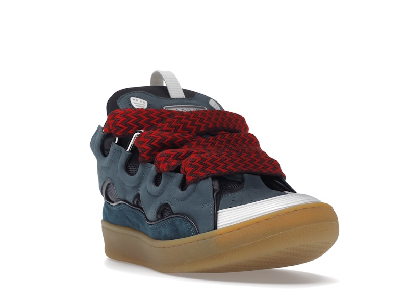Lanvin Cuir Curb Bleu Gris 