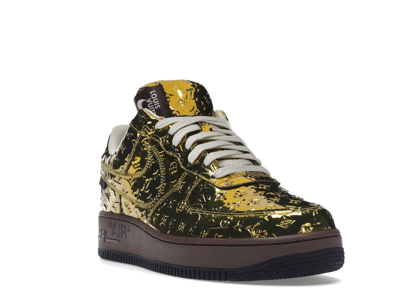 Louis Vuitton Nike Air Force 1 Low par Virgil Abloh Or métallisé