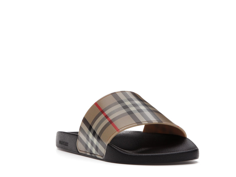 Claquettes Burberry Furley Check Archive Beige