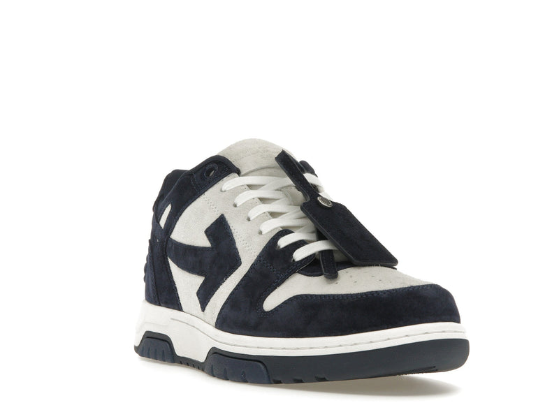 OFF-WHITE Out Of Office OOO Baskets basses en daim bleu marine