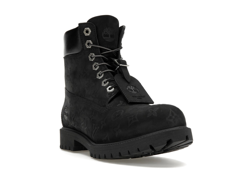 Bottines Louis Vuitton Timberland 6 pouces noires monogrammées