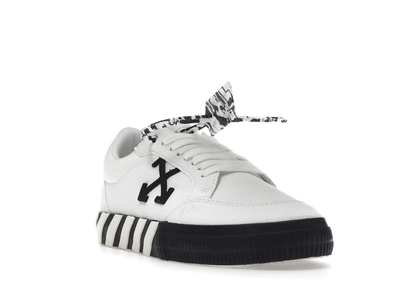 OFF-WHITE Baskets basses vulcanisées en toile Blanc Noir