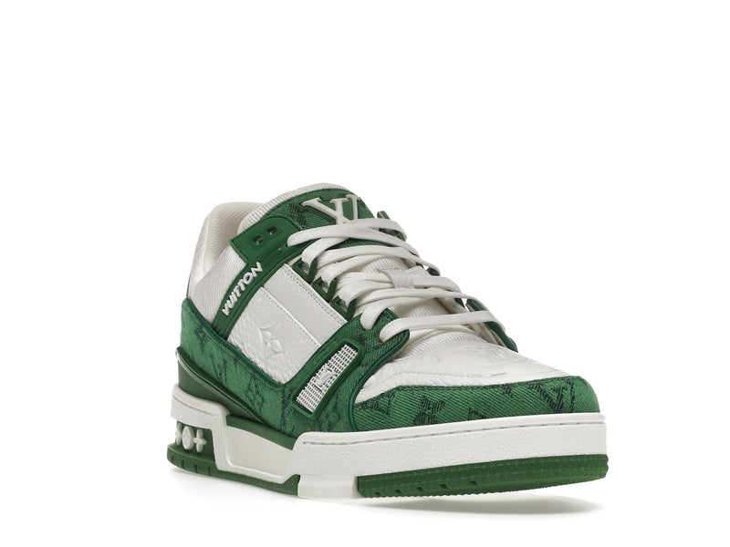 Baskets Louis Vuitton Vert Monogram Denim Blanc