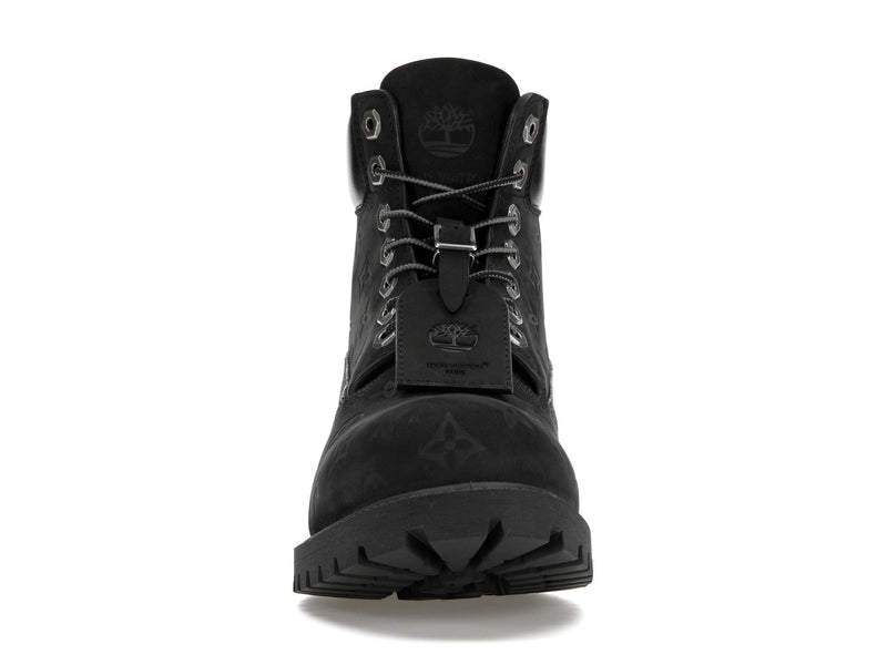 Bottines Louis Vuitton Timberland 6 pouces noires monogrammées