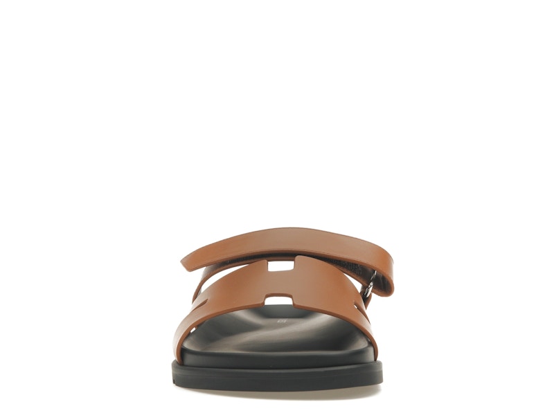 Sandale Hermès Chypre Naturel Cuir de veau lisse noir