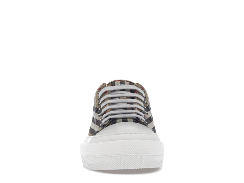 Baskets Burberry Vintage Check en coton Archive Beige Blanc