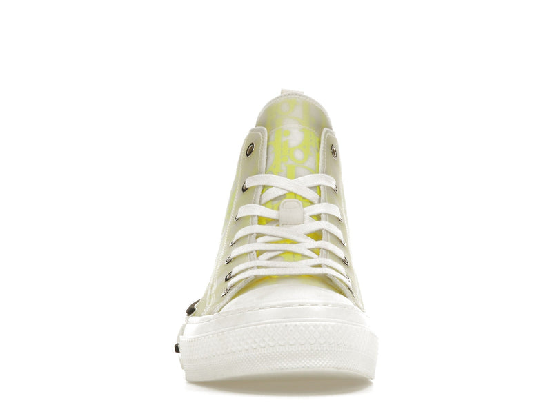 Dior B23 High Top Blanc Jaune Oblique