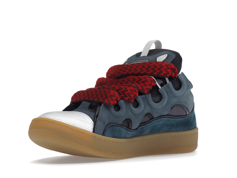Lanvin Cuir Curb Bleu Gris 