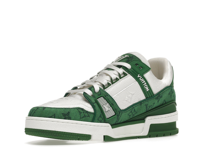 Baskets Louis Vuitton Vert Monogram Denim Blanc