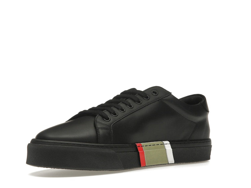 Burberry Icon Stripe Black Leather