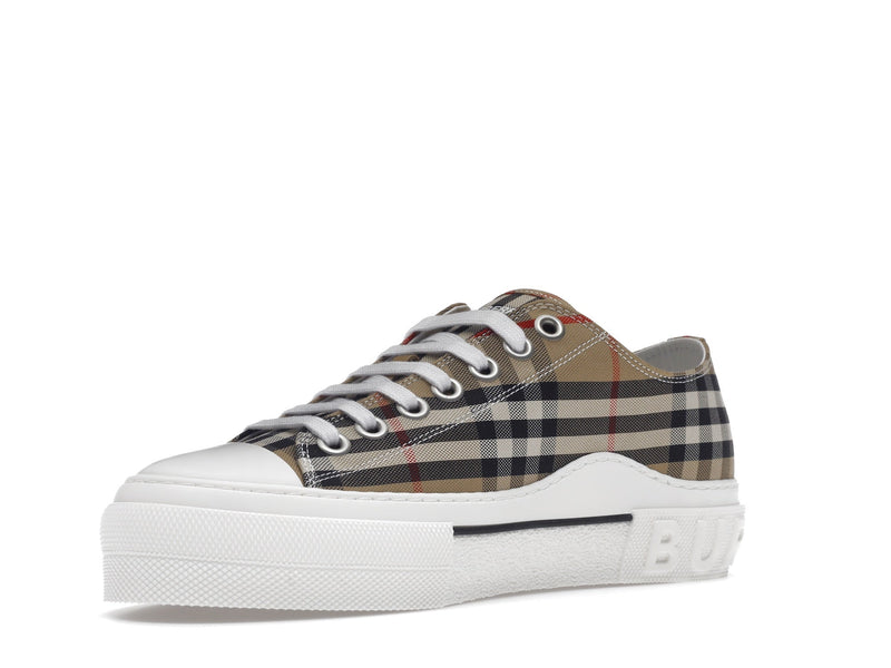 Baskets Burberry Vintage Check en coton Archive Beige Blanc