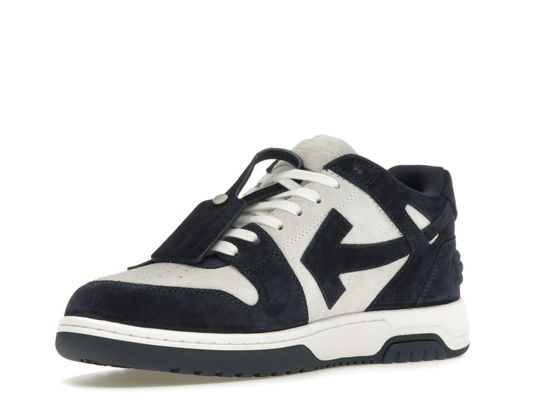 OFF-WHITE Out Of Office OOO Baskets basses en daim bleu marine